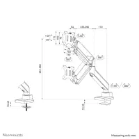 Neomounts DS70-450BL1 monitori kinnitus ja alus 106,7 cm (42") Laud Must