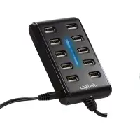 LogiLink UA0125 jaotur USB 2.0 480 Mbit/s Must – pilt 2