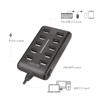 LogiLink UA0125 jaotur USB 2.0 480 Mbit/s Must – pilt 5