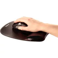 Fellowes | Mouse pad with wrist support CRYSTAL | Mouse pad with wrist pillow | 202 x 235 x 25  mm | Black – pilt 5