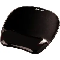 Fellowes | Mouse pad with wrist support CRYSTAL | Mouse pad with wrist pillow | 202 x 235 x 25  mm | Black