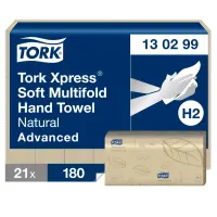 Lehtpaberrätik TORK Xpress® Soft Multifold, loodusvalge, Advanced 130299, 180 lehte (kogus 21 tükki)
