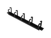 Digitus | Cable Management Panel | DN-97602 | 5x cable management ring (HxD: 40x60 mm). The Cable Management Panel is getting fixed on the 483 mm (19“) profile rails. Five cable guiding rings allow an easy, horizontal array of patch cables. It guarantees an optimized cable management in your 483 mm (19”) network- or server rack. | Black