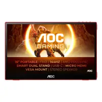 AOC 16G3 Kaasaskantavad telerid ja monitorid Kaasaskantav monitor Must, Punane 39,6 cm (15.6") TFT-ekraan 1920 x 1080 pikslit