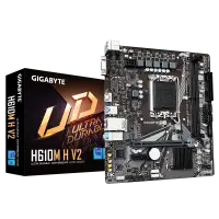 Gigabyte | H610M H V2 G1.0 | Processor family Intel | Processor socket LGA1700 | DDR5 | Supported hard disk drive interfaces M.2, SATA | Number of SATA connectors 4 – pilt 4