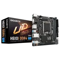 Gigabyte | H610I | Processor family Intel | Processor socket LGA1700 | DDR5 DIMM | Supported hard disk drive interfaces M.2, SATA | Number of SATA connectors 4
