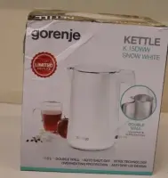 SALE OUT. GoGorenje K15DWW Kettle, Electric, Capacity 1.5 L, Power 2200 W, Plastic, White | Kettle | K15DWW | Electric | 2200 W | 1.5 L | Plastic + metal | 360° rotational base | White | DAMAGED PACKAGING | Gorenje Kettle | K15DWW | Electric | 2200 W | 1.5 L | Plastic + metal | 360° rotational base | White | DAMAGED PACKAGING
