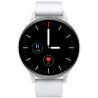 CANYON Badian SW-68, Smartwatch, Realtek 8762CK, 1.28''TFT 240x240px; RAM : 160KB,  Lithium-ion polymer battery, 3.7V 190mAh Include, Silver Zinc alloy middle frame + plastic bottom case+ white Silicone strap + silver strap buckle, 44.9x 10.9mm, strap: 20x220mm, 50.64g