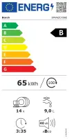 Bosch SMV6ZCX06E | Built-in | Width 60 cm | Number of place settings 14 | Number of programs 8 | Energy efficiency class B | Display | AquaStop function | White – pilt 3
