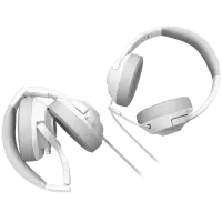 LORGAR Noah 101, Gaming headset with microphone, 3.5mm jack connection, cable length 2m, foldable design, PU leather ear pads, size: 185*195*80mm, 0.245kg, white – pilt 3