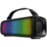 Speaker 2.0 portable SVEN PS-235, black (12W, TWS, ), power output 2x6W (RMS), Bluetooth, FM, USB, lithium 1500mA*h