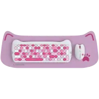 CANYON HSET-W6 EN Keyboard+Mouse Kitty Edition AAA+АА Wireless Pink