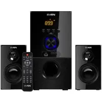 SVEN MS-2050 30W+2x12.5W; LED display; Volume front control; USB/SD-card support; Wall mountable satellites; MUTE, SLEEP and ST-BY modes; FM radio; Remote control; Bluetooth