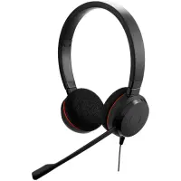 JABRA EVOLVE 30 II MS Stereo USB Headband, Noise cancelling, USB and 3.5 connectivity, with mute-button and volume control on the cord, with leather ear cushion, Microsoft optimized