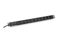 Digitus | Aluminum outlet strip, IEC C14 plug | DN-95404 | Sockets quantity 10