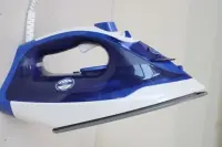 SALE OUT. TEFAL FV2838E0 Steam Iron, Water Tank 0.27 L, Countinuous Steam 40 g/min, Blue/White | TEFAL FV2838E0 | Steam Iron | 2400 W | Water tank capacity 270 ml | Continuous steam 40 g/min | Blue/White | DAMAGED PACKAGING, BROKEN CORPUS ON SIDE