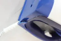 SALE OUT. TEFAL FV2838E0 Steam Iron, Water Tank 0.27 L, Countinuous Steam 40 g/min, Blue/White | TEFAL FV2838E0 | Steam Iron | 2400 W | Water tank capacity 270 ml | Continuous steam 40 g/min | Blue/White | DAMAGED PACKAGING, BROKEN CORPUS ON SIDE – pilt 7