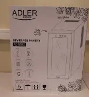 SALE OUT. Adler | Beverage Pantry | AD 8083 | Energy efficiency class G | Free standing | Bottles capacity 12 | Black | DAMAGED PACKAGING, SCRATCHED DOOR AND THE RIGHT SIDE