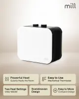 Mill | Compact PTC Fan Heater | CUS1800MECW | PTC Fan | 1800 W | Number of power levels 3 | Suitable for rooms up to 10-30 m² | White – pilt 4
