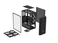 Fury PC Case | SHOBO SH4F RGB | Midi-Tower | Black – pilt 8