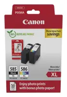 Canon PG-585XL/CL-586 PVP tindikassett 2 tk Originaal High (XL) Yield Must, Tsüaan, Magenta, Kollane