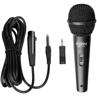 Microphone SVEN MK-110 (wired, dynamic, metal, cable 4.0m, 6.3 / 3.5 mm jack, black)