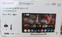 SALE OUT. Sharp | 43GR8265E | 43" | Smart TV | Google TV | 4K Ultra HD | DAMAGED PACKAGING – pilt 4