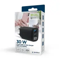 CHARGER USB 30W 2PORT/TA-UC-PDQC30LCD-BK-01 GEMBIRD – pilt 2