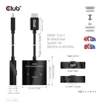 CLUB3D CSV-1384 KVM-lüliti Must