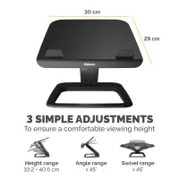 Fellowes Hana LT Laptop Support Black Sülearvuti alus Must 48,3 cm (19") – pilt 4