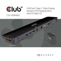 CLUB3D CSV-1564W65 sülearvuti dokk ja pordireplikaator Dokkimine USB 3.2 Gen 1 (3.1 Gen 1) Type-C Must – pilt 24