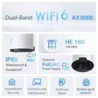 TP-Link Deco X50-Outdoor Kaks sagedusala (2,4 GHz / 5 GHz) Wi-Fi 6 (802.11ax) Valge 2 Sisemodem – pilt 24