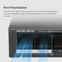 Switch|MERCUSYS|Desktop/pedestal|6x10Base-T / 100Base-TX|PoE+ ports 4|MS106LP – pilt 2