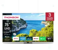 TV Set|THOMSON|75"|4K/Smart|3840x2160|Wireless LAN|Bluetooth|Google TV|Black|75UG5C14