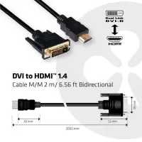 CLUB3D DVI to HDMI 1.4 Cable M/M 2m/ 6.56ft Bidirectional – pilt 6