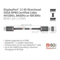 CLUB3D CAC-1091 DisplayPort-kaabel 1,2 m Must – pilt 6