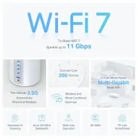 TP-Link Deco BE65 Tri-band (2.4 GHz / 5 GHz / 6 GHz) Wi-Fi 7 (802.11be) Valge 4 Sisemodem – pilt 5