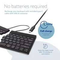 R-Go Tools RGOSBUSWLBL klaviatuur Kontor Bluetooth QWERTY Ameerika inglise keel Must – pilt 24