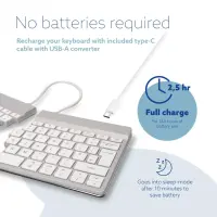 R-Go Tools R-Go Split Break klaviatuur Kontor Bluetooth QWERTY Briti inglise keel Valge – pilt 17