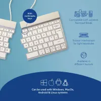 R-Go Tools R-Go Split Break klaviatuur Kontor Bluetooth QWERTY Briti inglise keel Valge – pilt 25
