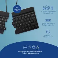 R-Go Tools R-Go Split Break klaviatuur Kontor Bluetooth QWERTY Briti inglise keel Must – pilt 23