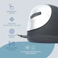 R-Go Tools RGOHELELA hiir Kontor Vasakpoolne USB tüüp A Optiline 2400 DPI – pilt 21