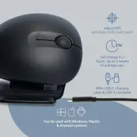R-Go Tools RGOTWBMWLBL hiir Kontor Mõlemakäeline Bluetooth + USB Type-A Optiline 2400 DPI – pilt 21