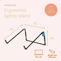 R-Go Tools RGOSC015BL sülearvuti raam & alus Sülearvuti alus Must 55,9 cm (22")