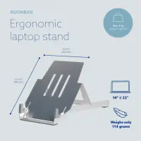 R-Go Tools RGORIBASI sülearvuti raam & alus Sülearvuti alus Hõbe 55,9 cm (22") – pilt 11