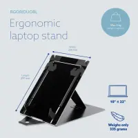 R-Go Tools RGORIDUOBL sülearvuti raam & alus Must 55,9 cm (22")