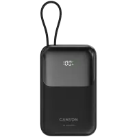 CANYON power bank OnPower 101 built-in cable 10000 mAh PD22.5W Black