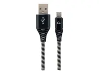 Cablexpert | Premium cotton braided Type-C USB charging and data cable, 1 m | CC-USB2B-AMCM-1M-BW
