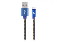 Cablexpert | Premium Jeans (Denim) Type-C USB Cable with Metal Connectors | CC-USB2J-AMCM-1M-BL