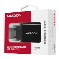 Axagon ACU-QS24 mobiilseadme laadija Nutitelefon Must Vahelduvvool Kiirlaadimine Hoonesisene